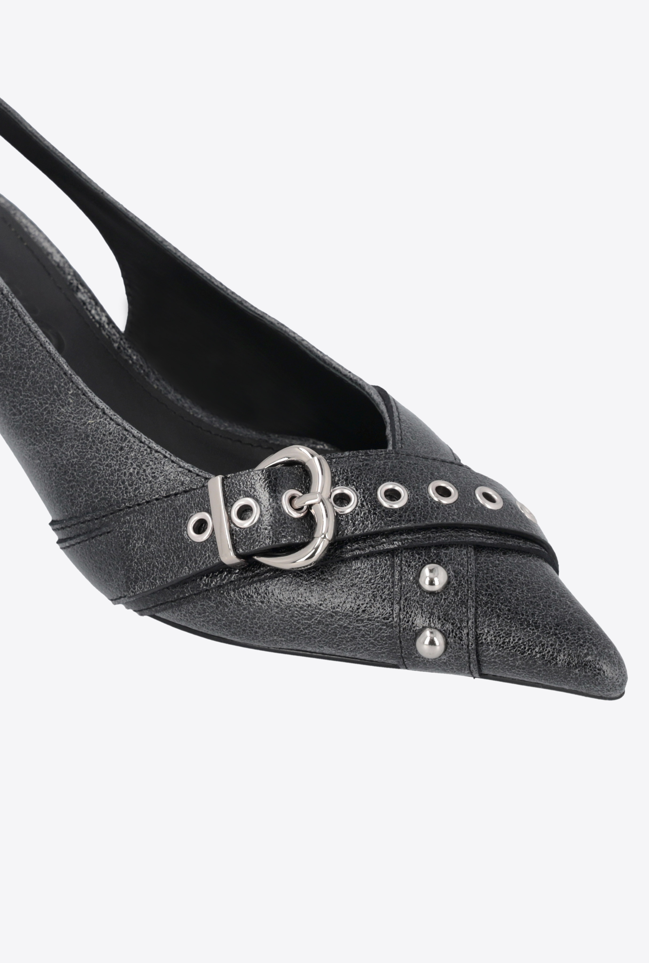 HEELED LEATHER SLINGBACKS WITH BUCKLE - 4