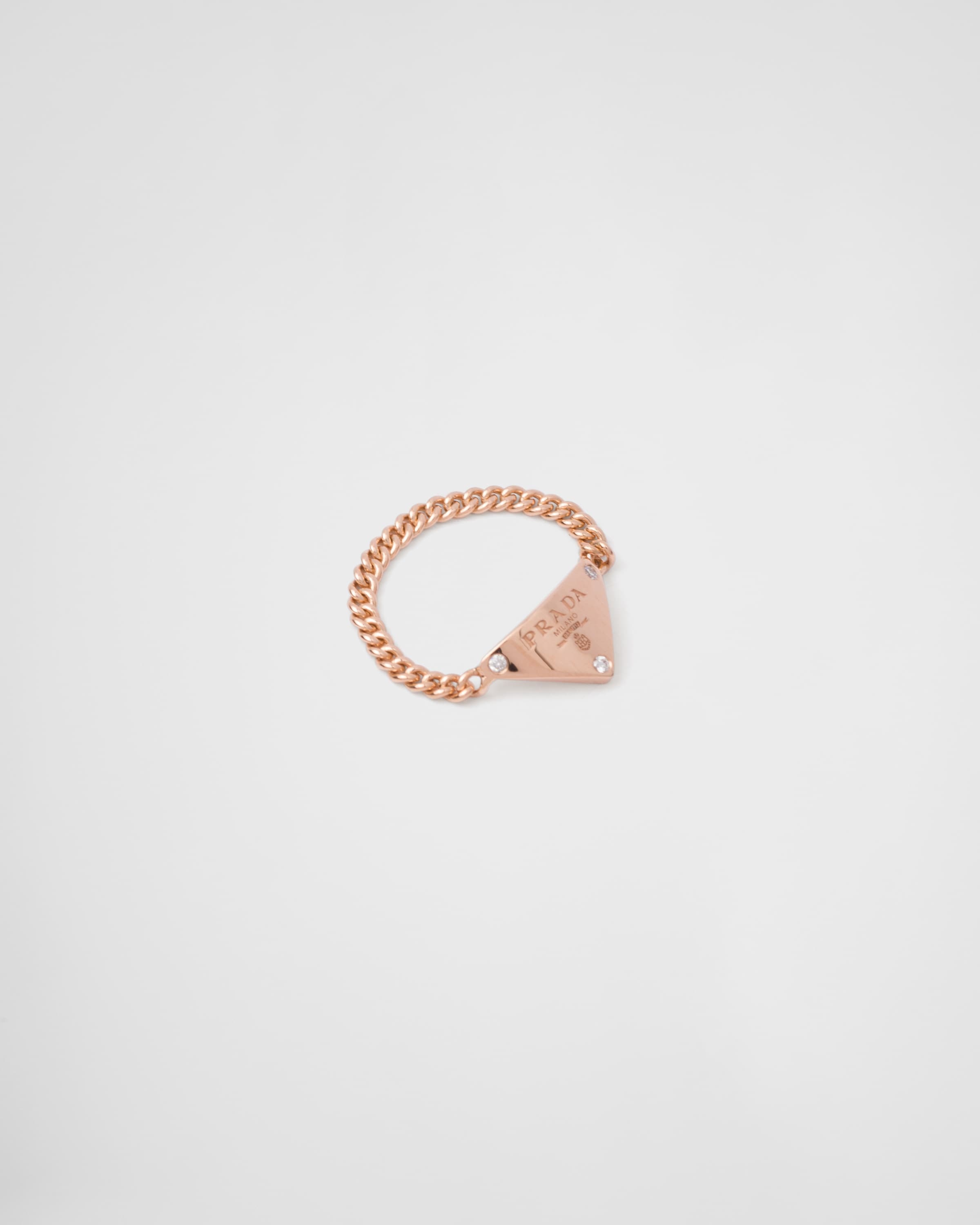 Eternal Gold chain ring in pink gold with diamonds - 2