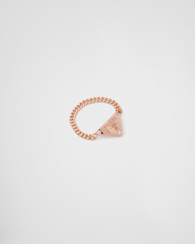Prada Eternal Gold chain ring in pink gold with diamonds outlook