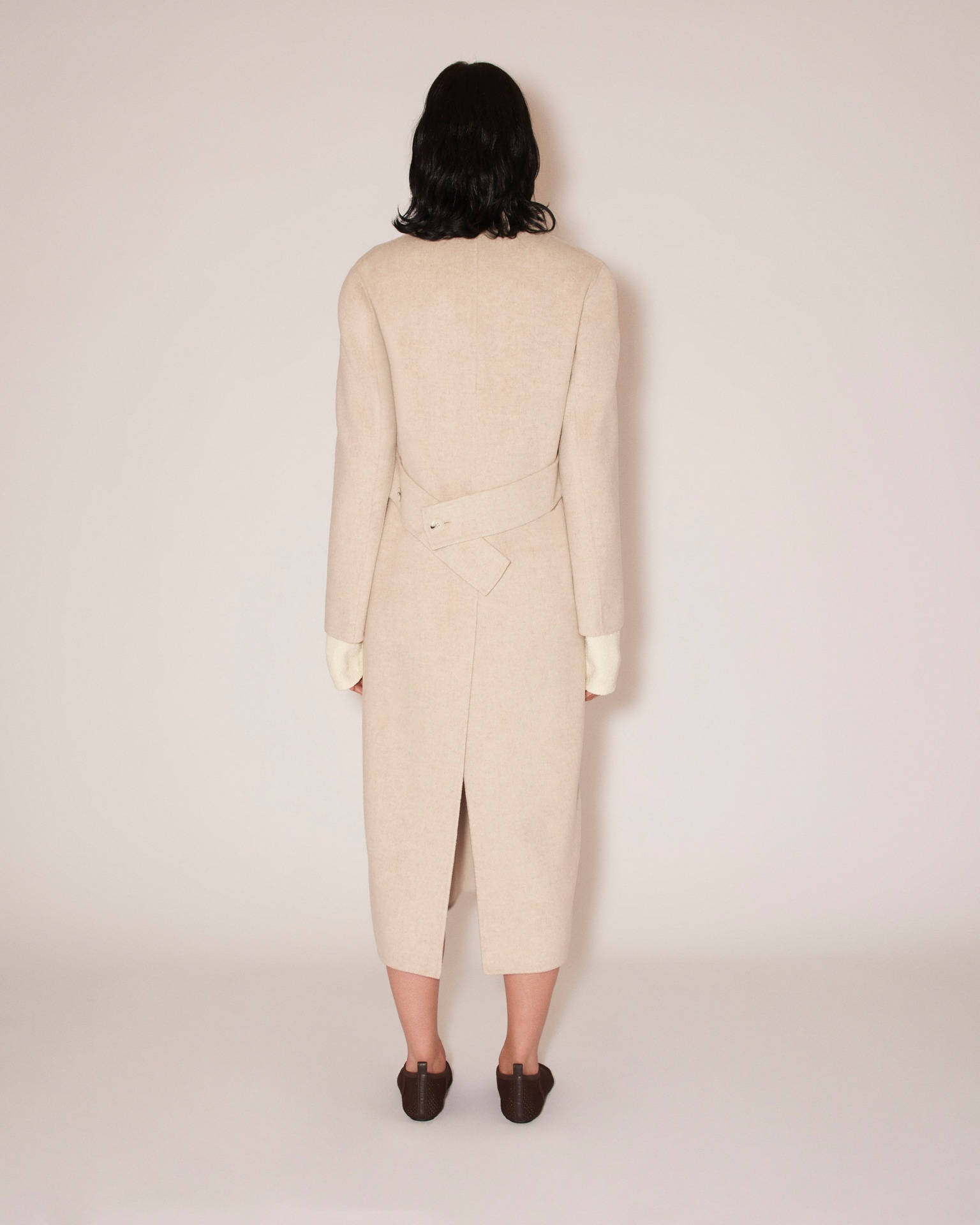 ILYS - Double wool flared coat - Oat - 4