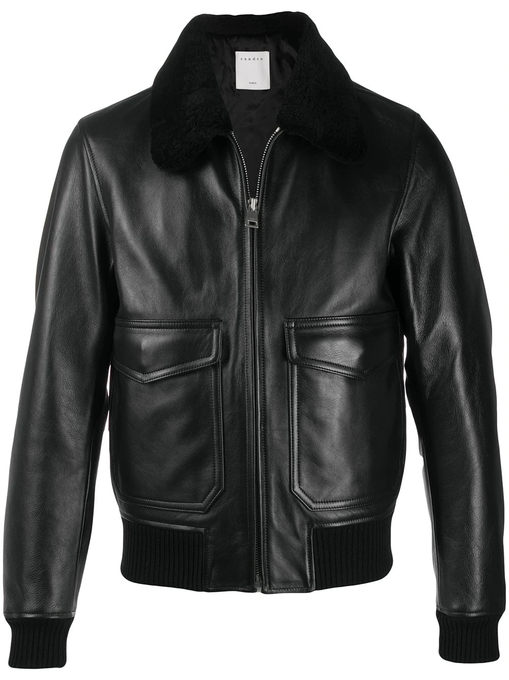 aviator leather jacket - 1