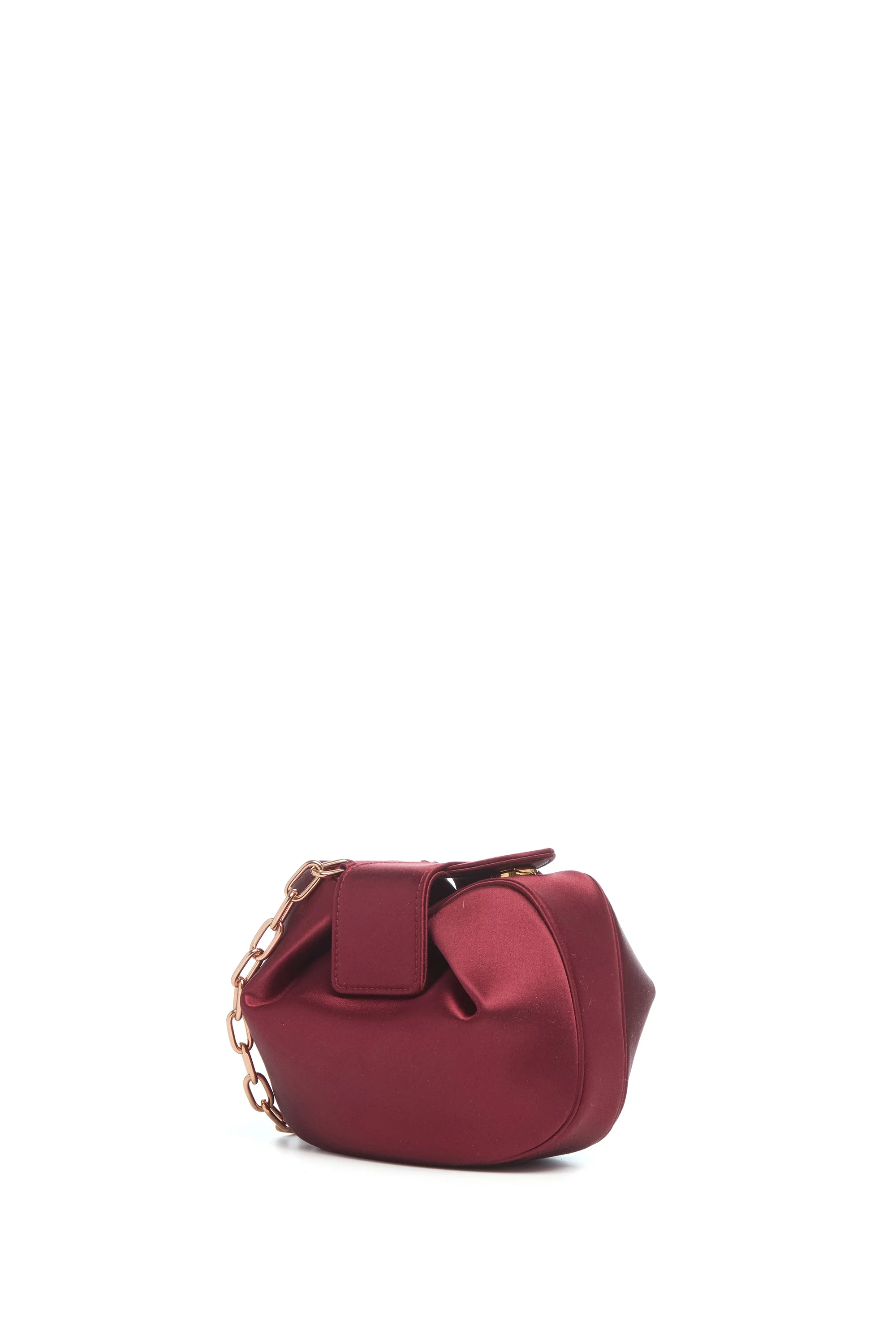 Soft Demi Clutch In Bordeaux Satin - 1