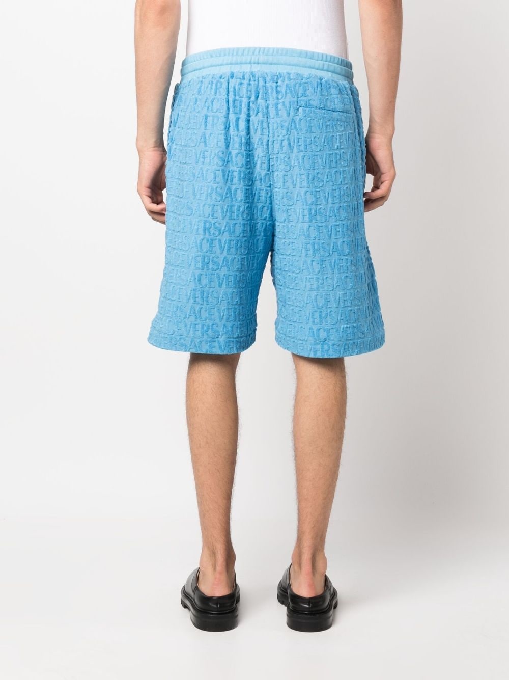 Allover logo-jacquard cotton shorts - 4