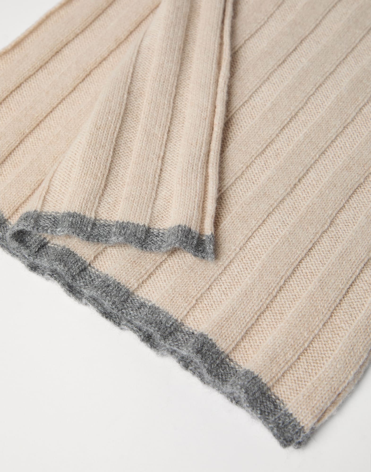 Cashmere rib knit scarf - 3