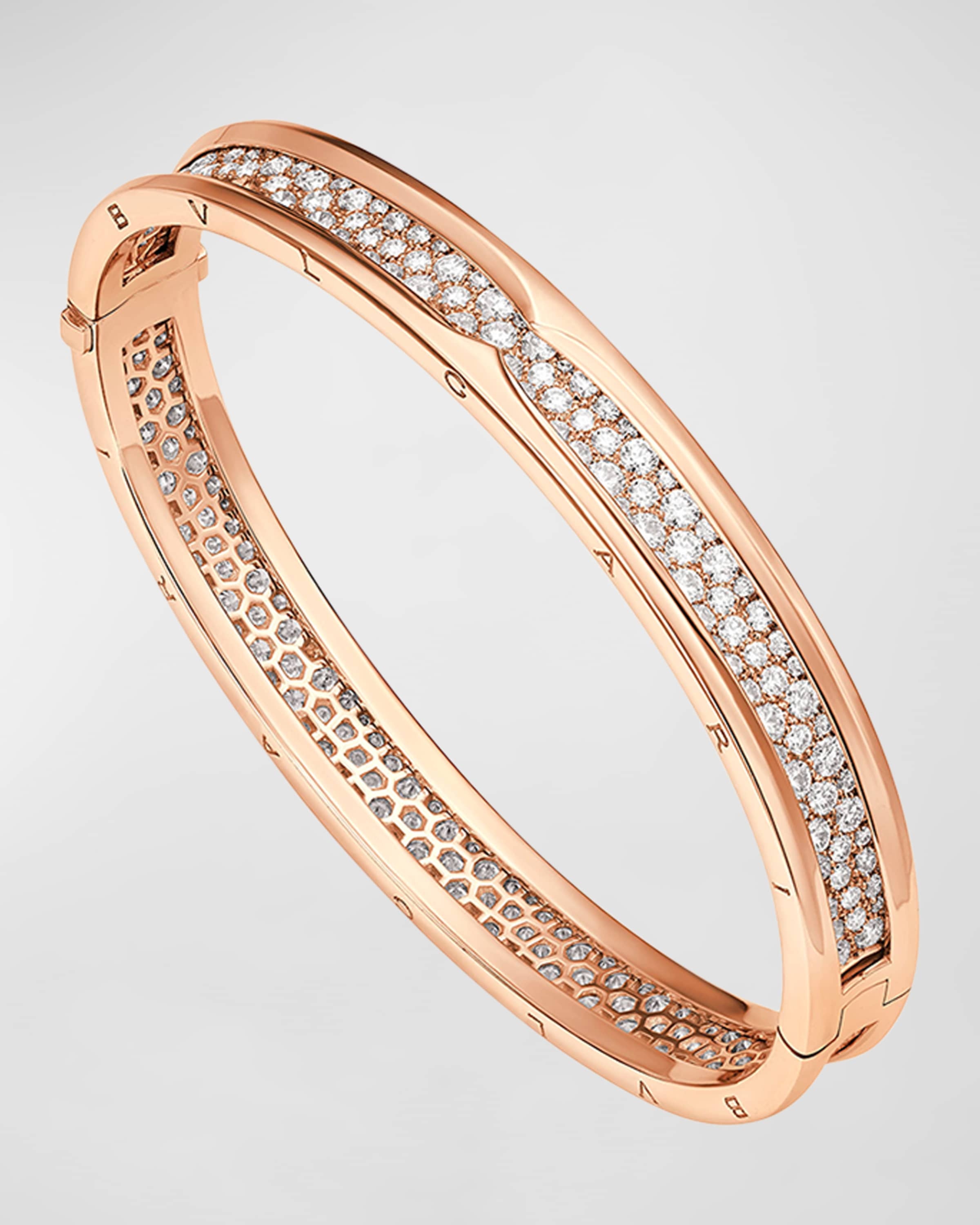 18K Rose Gold B.Zero1 Full Pave Bracelet - 1