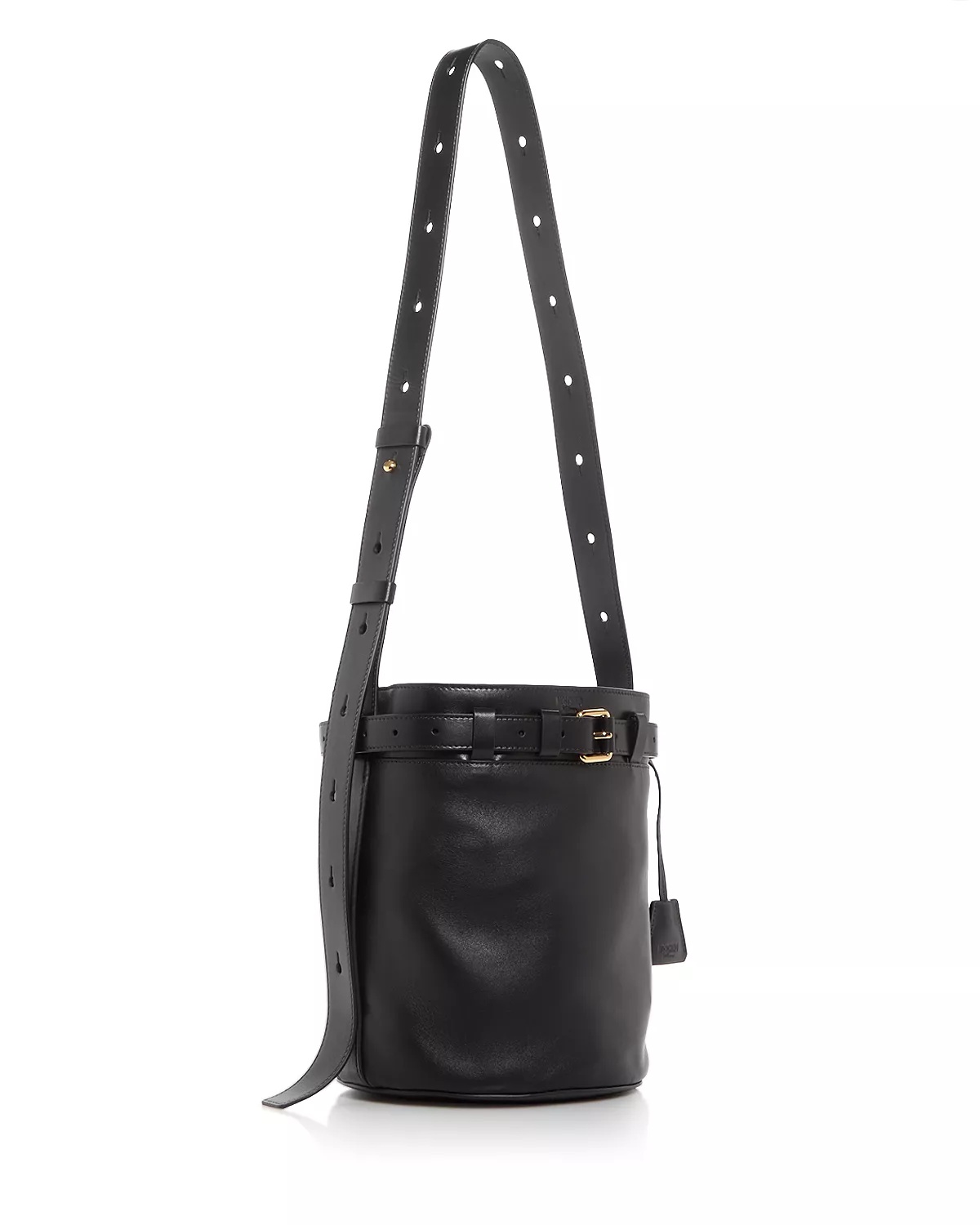 Leather Bucket Shoulder Bag - 4
