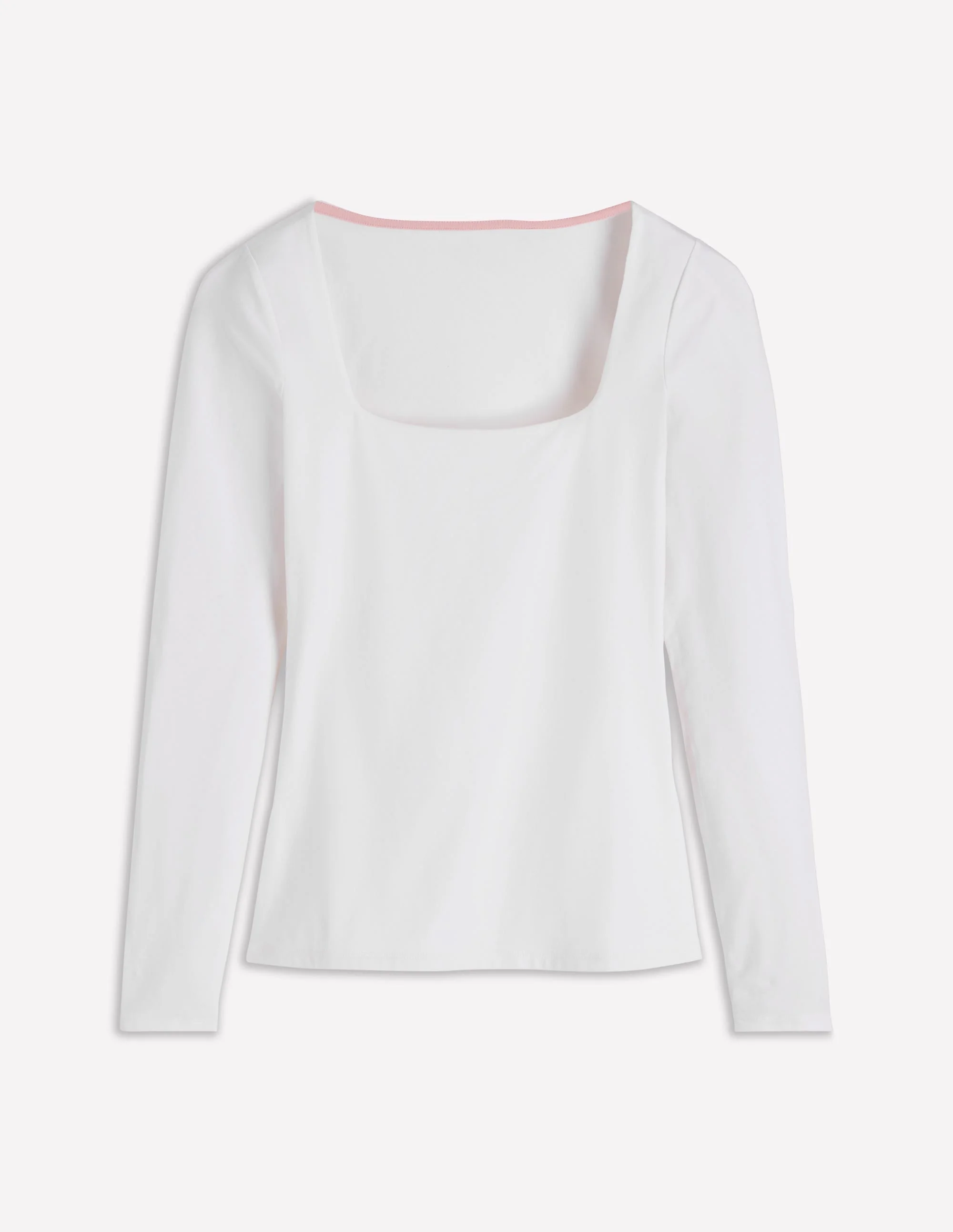 Double Layer Square Neck Top-White - 1