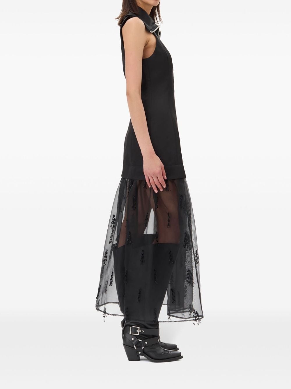 layered-design midi dress - 3