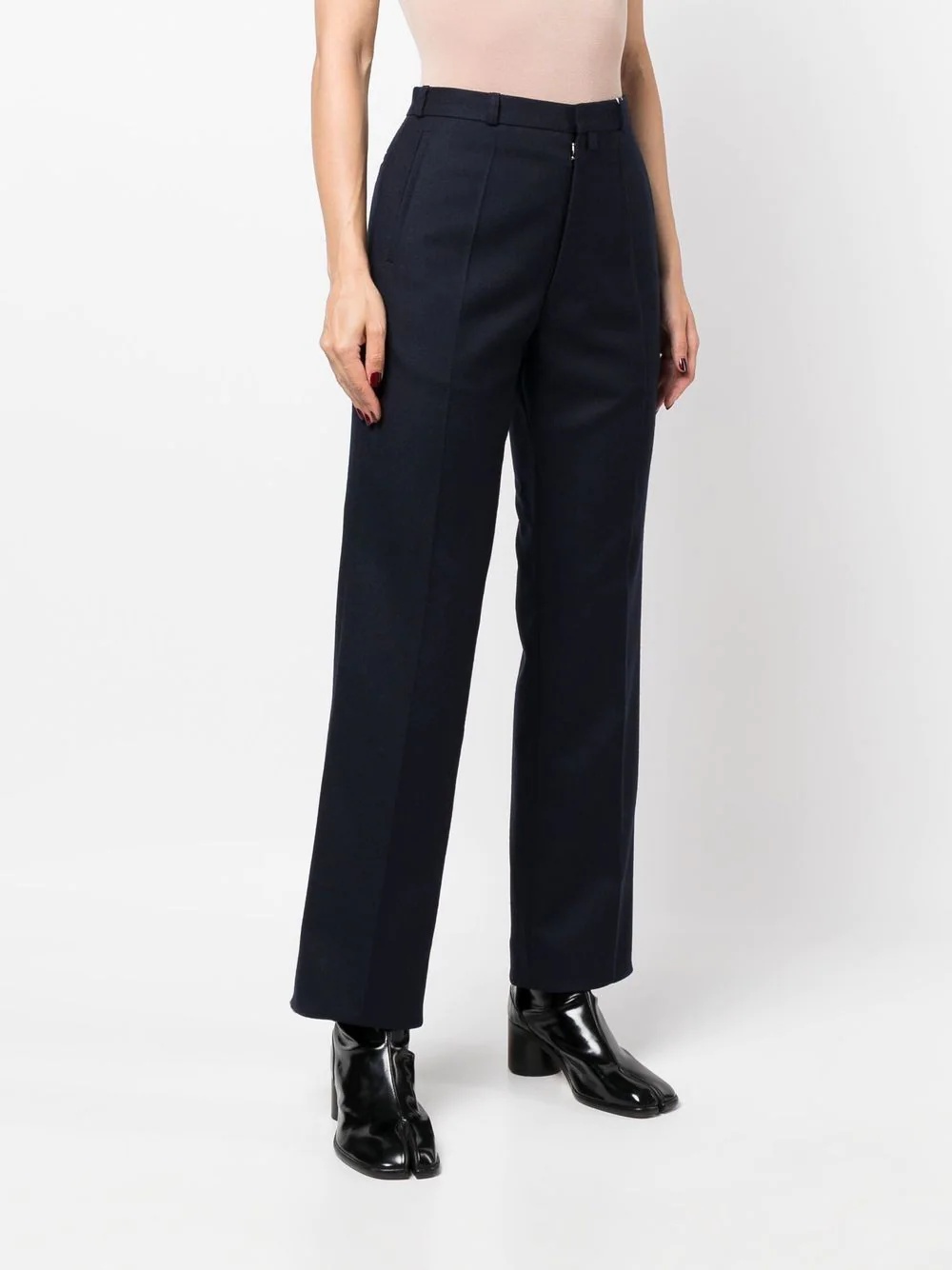 four-stitch wool trousers - 3