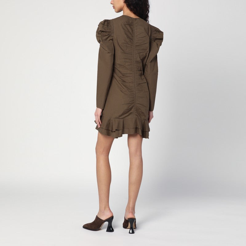 Isabel Marant Étoile Briali Mini Dress With Green Khaki Zip Women - 2