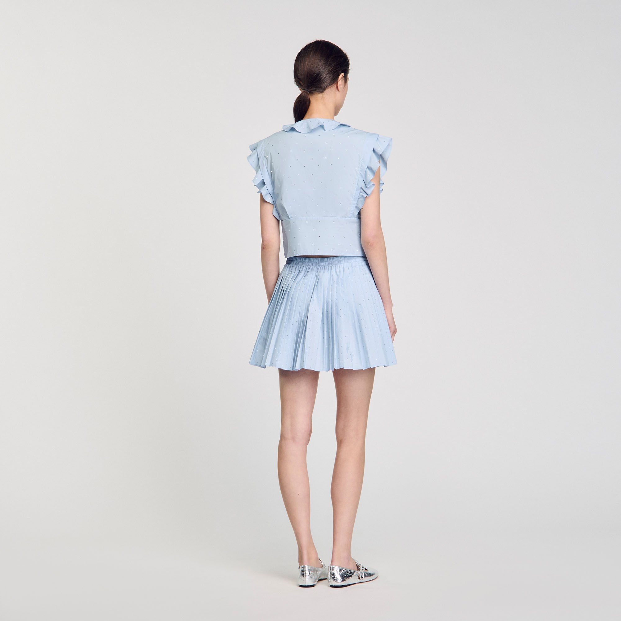 RHINESTONE RUFFLE TOP - 5