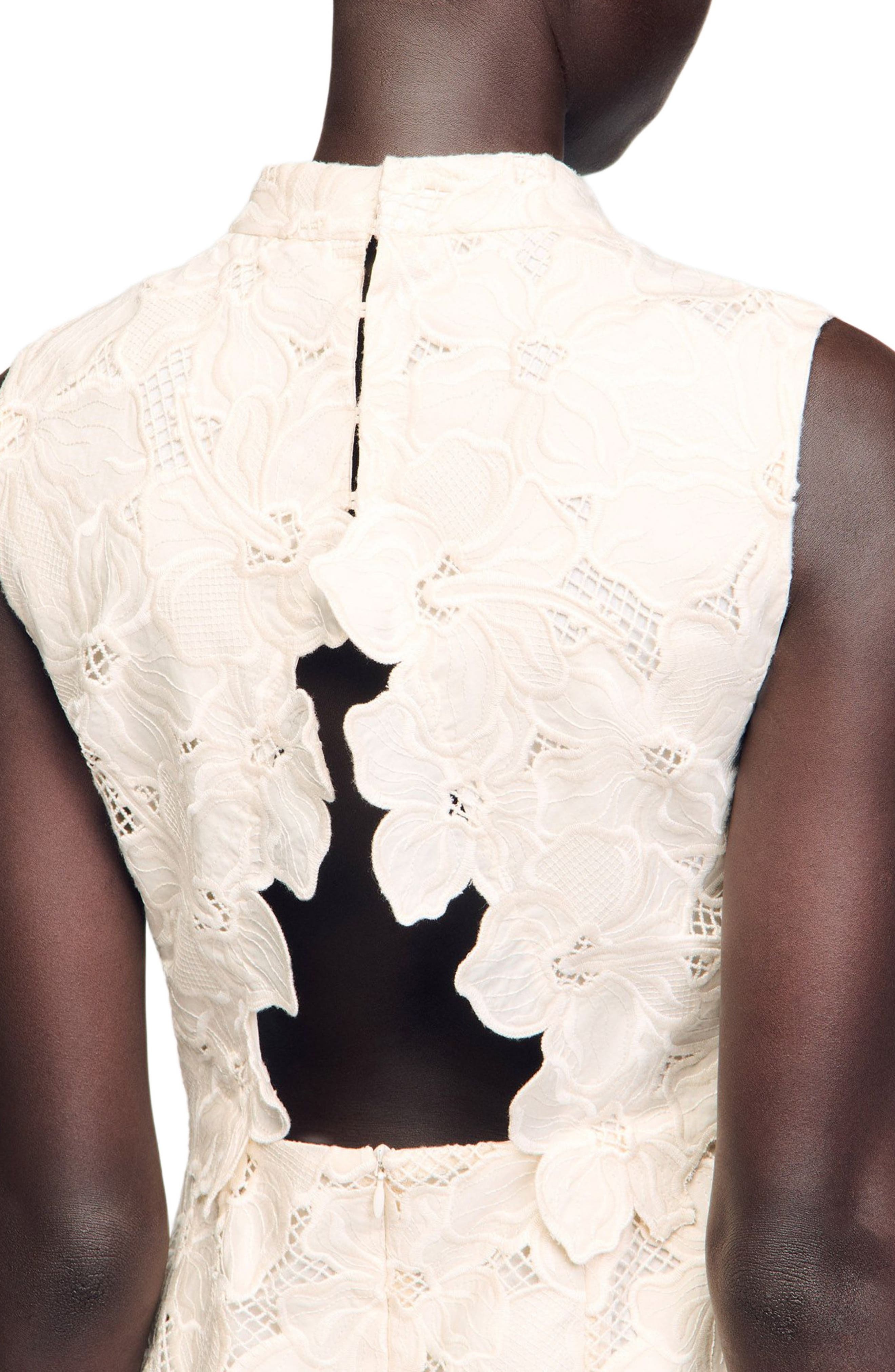 SANDRO Short guipure dress in Ecru at Nordstrom - 5