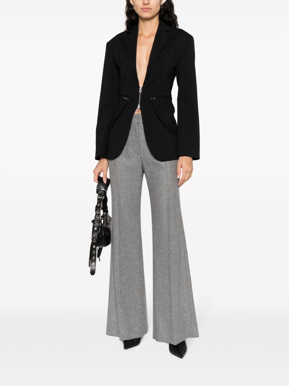 flared felted trousers - 2