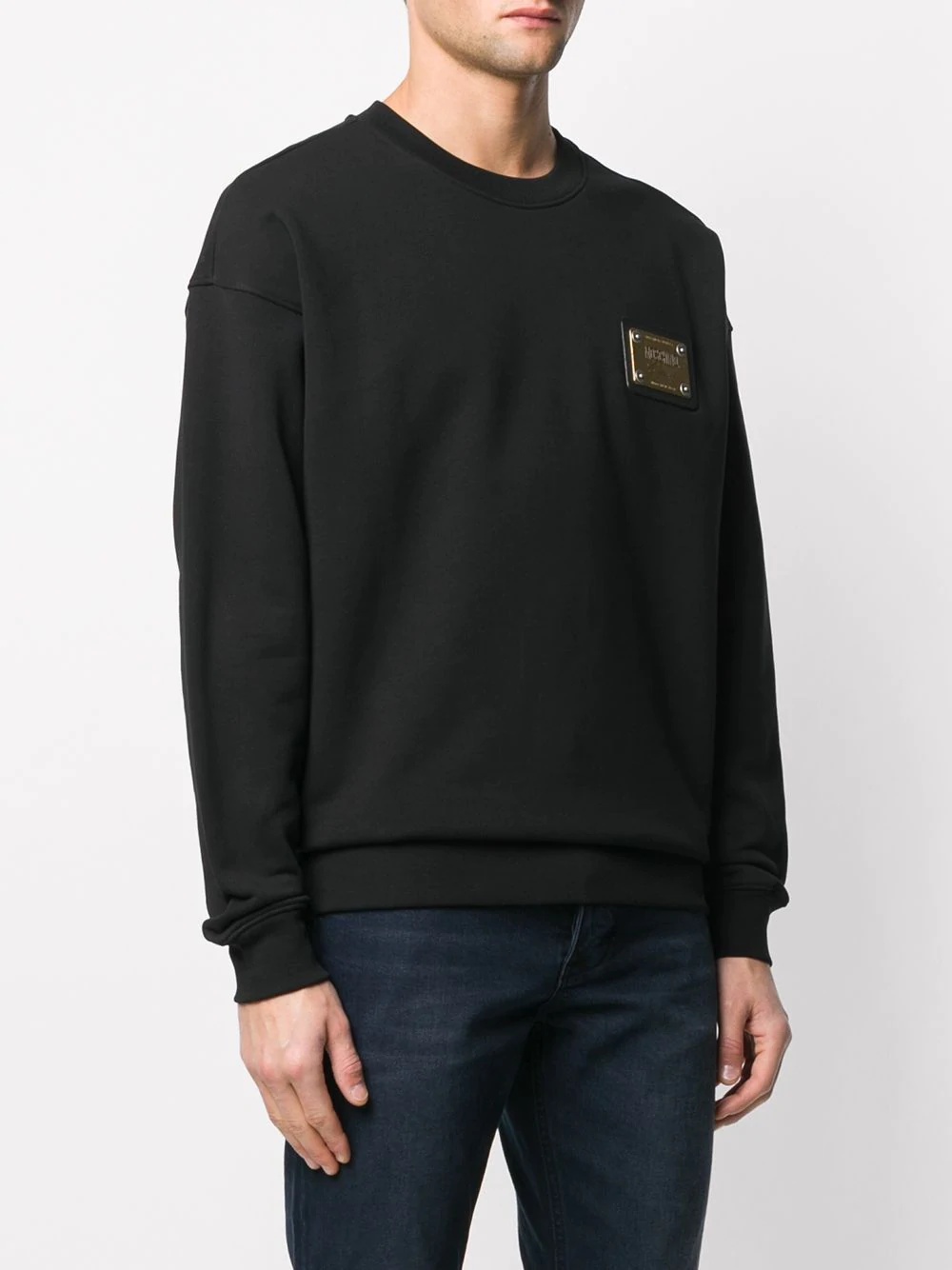 metal plaque logo sweatshirt - 3