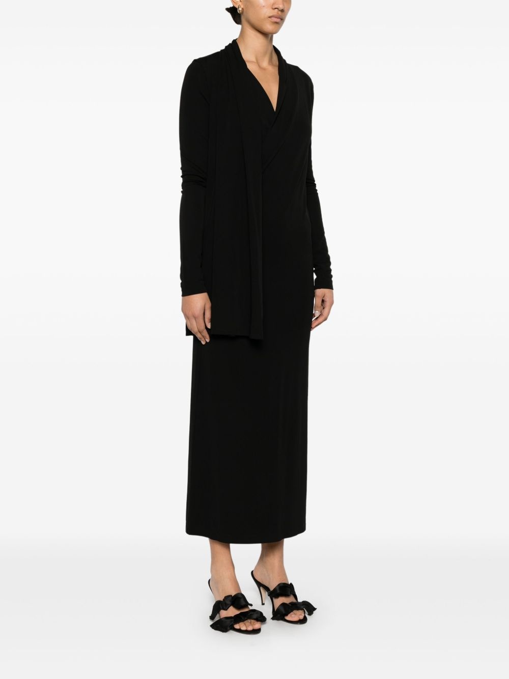 overlapped jersey dress - 3