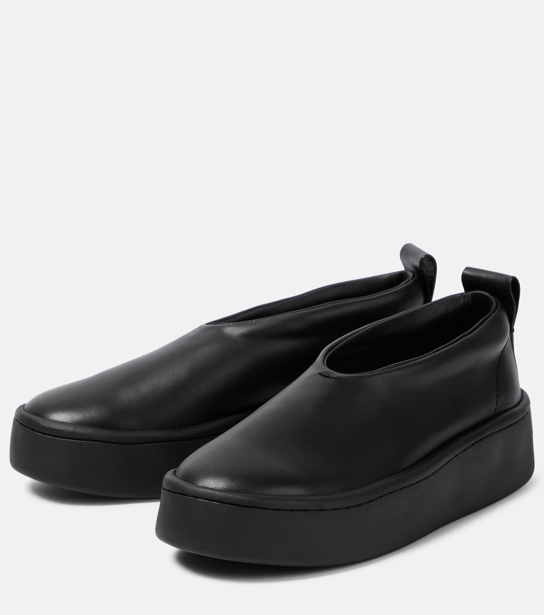 Leather slip-on sneakers - 5