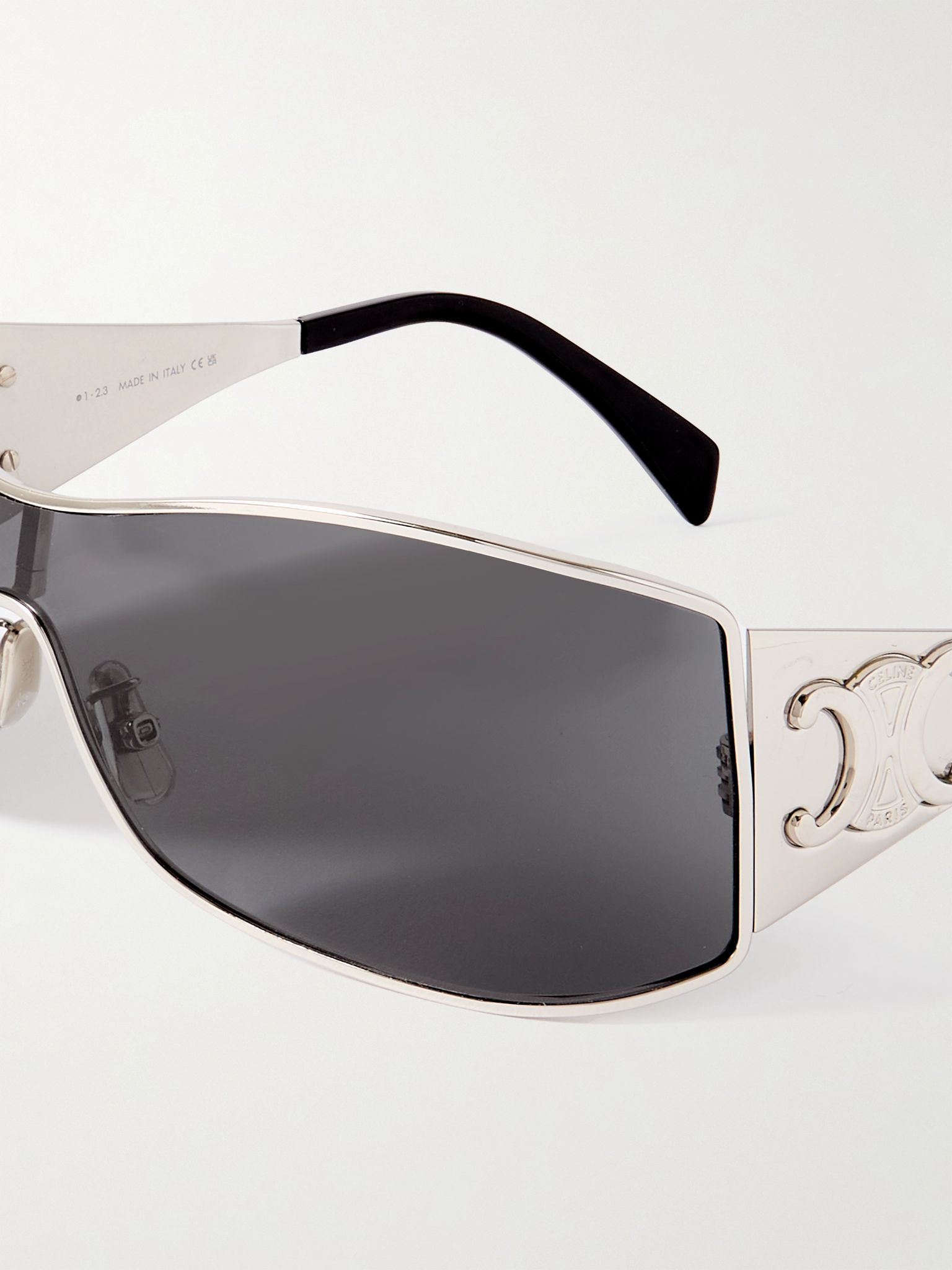 Rectangular-frame silver-tone sunglasses Silver - 4