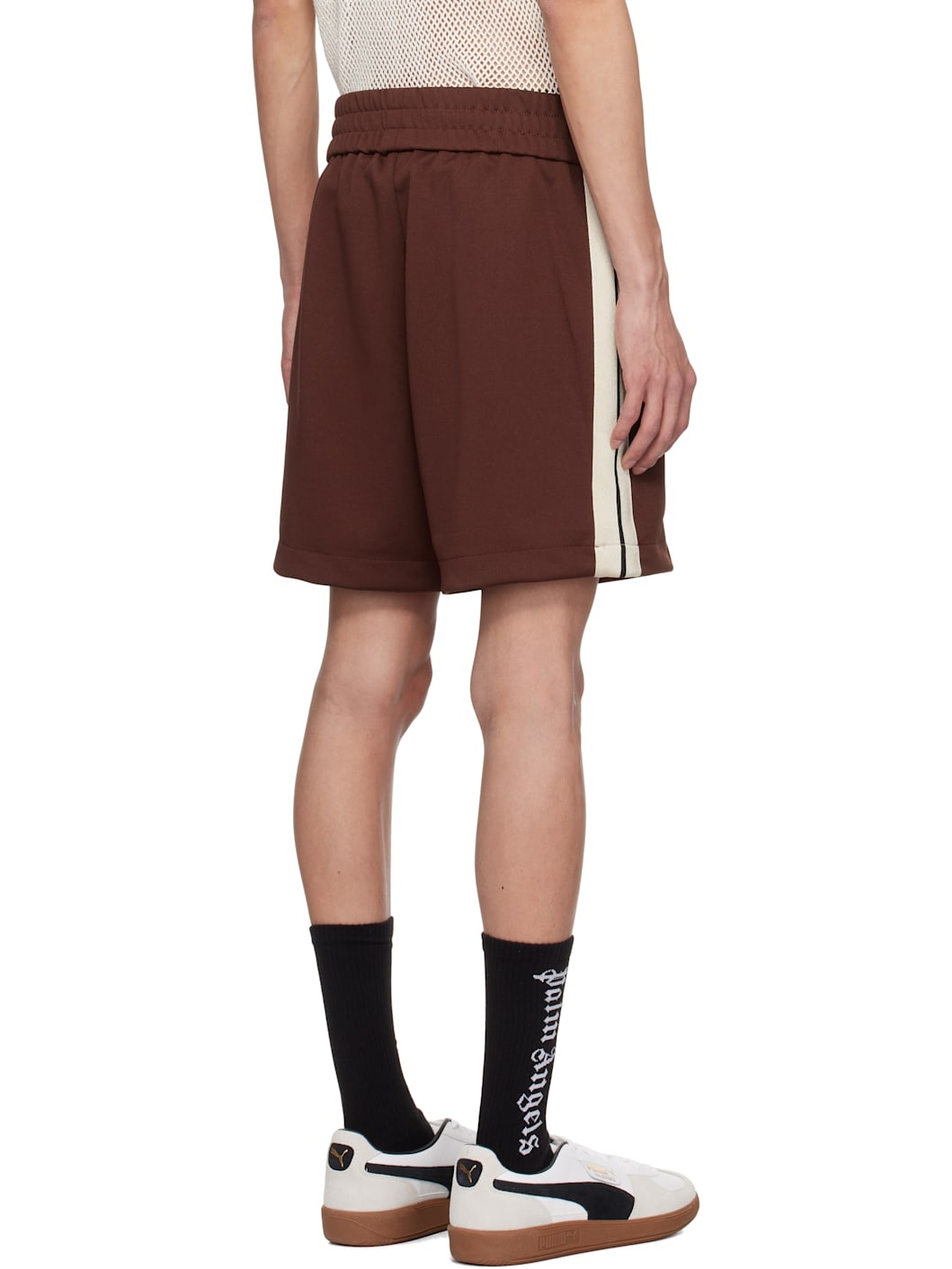 Burgundy Embroidered Logo Track Shorts - 3
