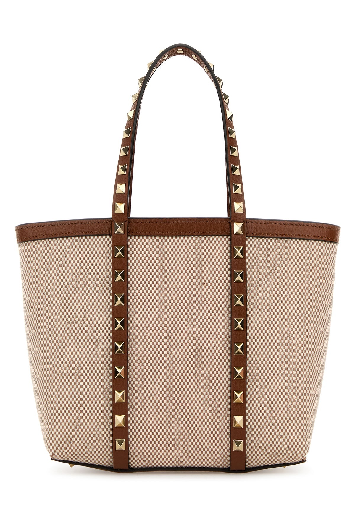 Two-tone canvas medium Rockstud handbag - 3