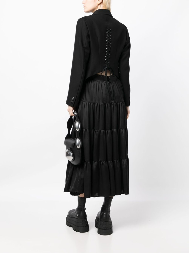 Noir Kei Ninomiya lace-up double-breasted blazer outlook