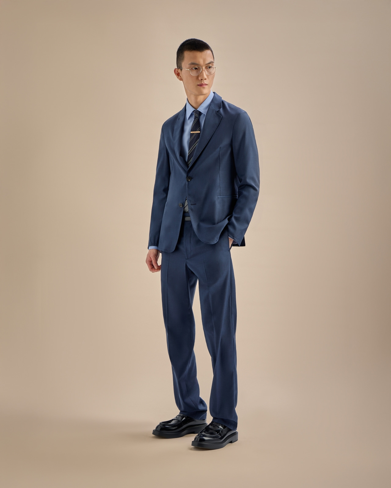 ICON SINGLE-BREASTED JACKET IN TROPICAL LIGHT WOOL CANVAS - 6