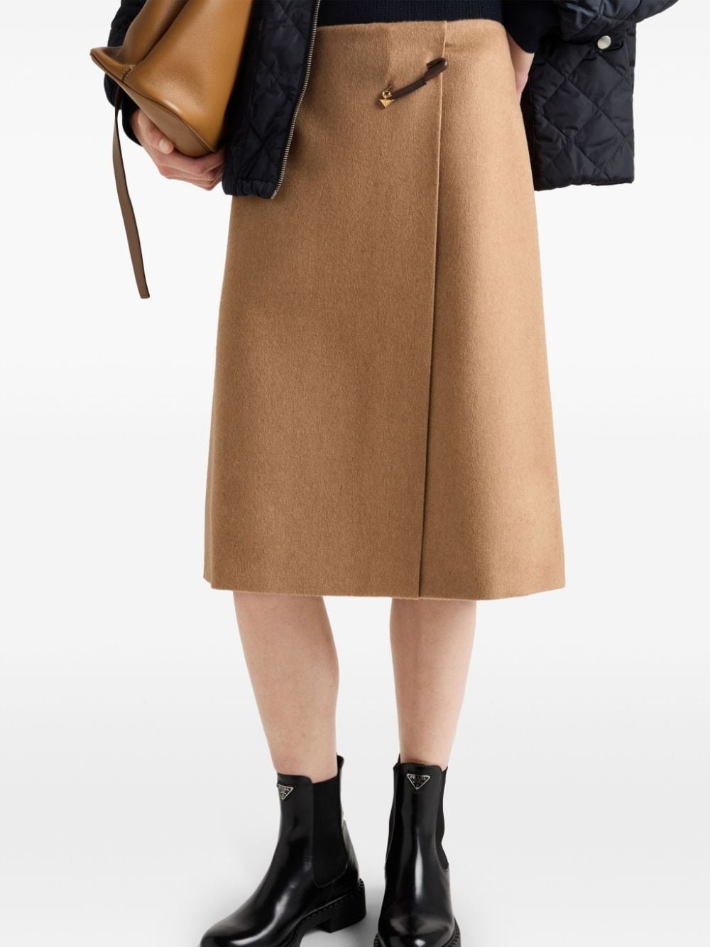 A-line wool midi skirt - 4