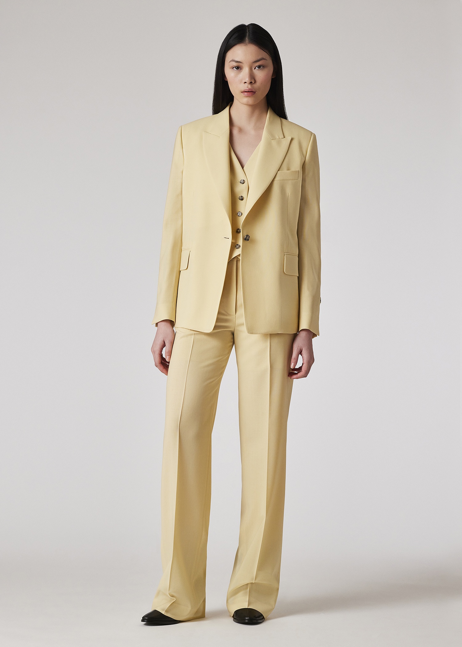 Women's Buttercup Yellow Wool Three-Piece Suit - 6