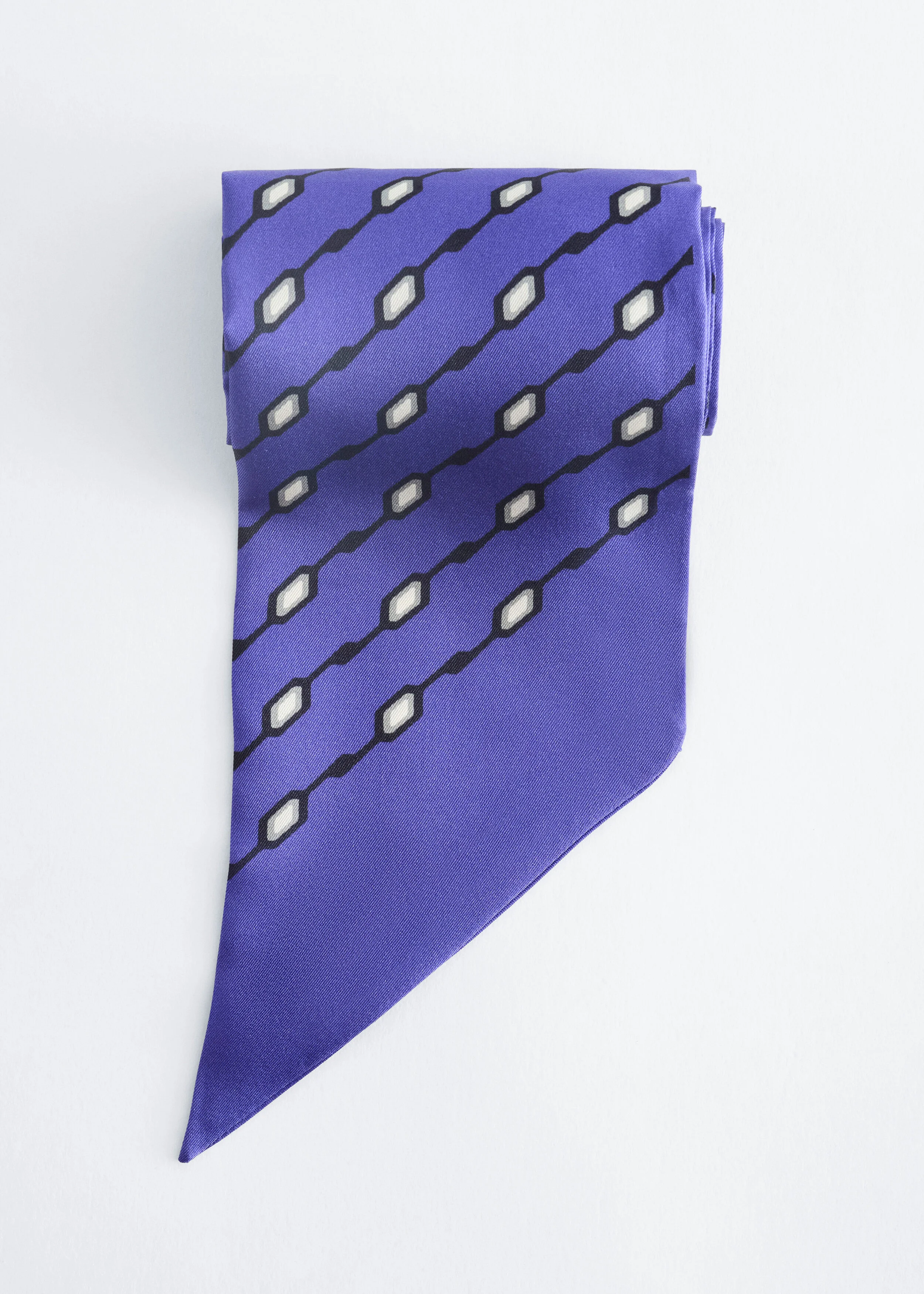 Slim Silk Print Scarf - 1