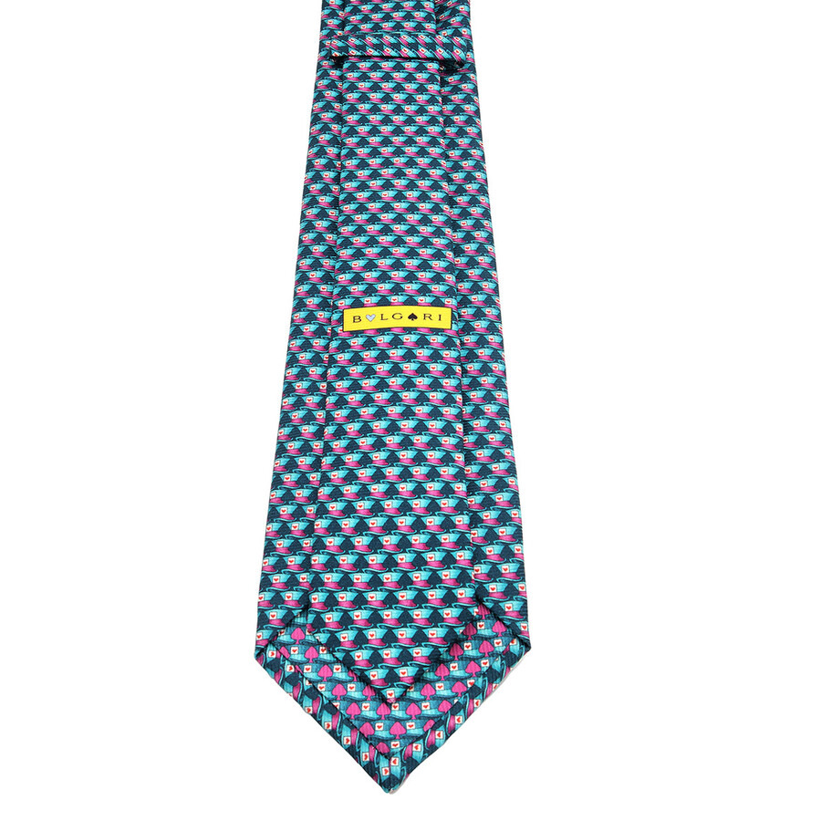 Bvlgari Hats & Spades Pictorial Silk Tie - 3