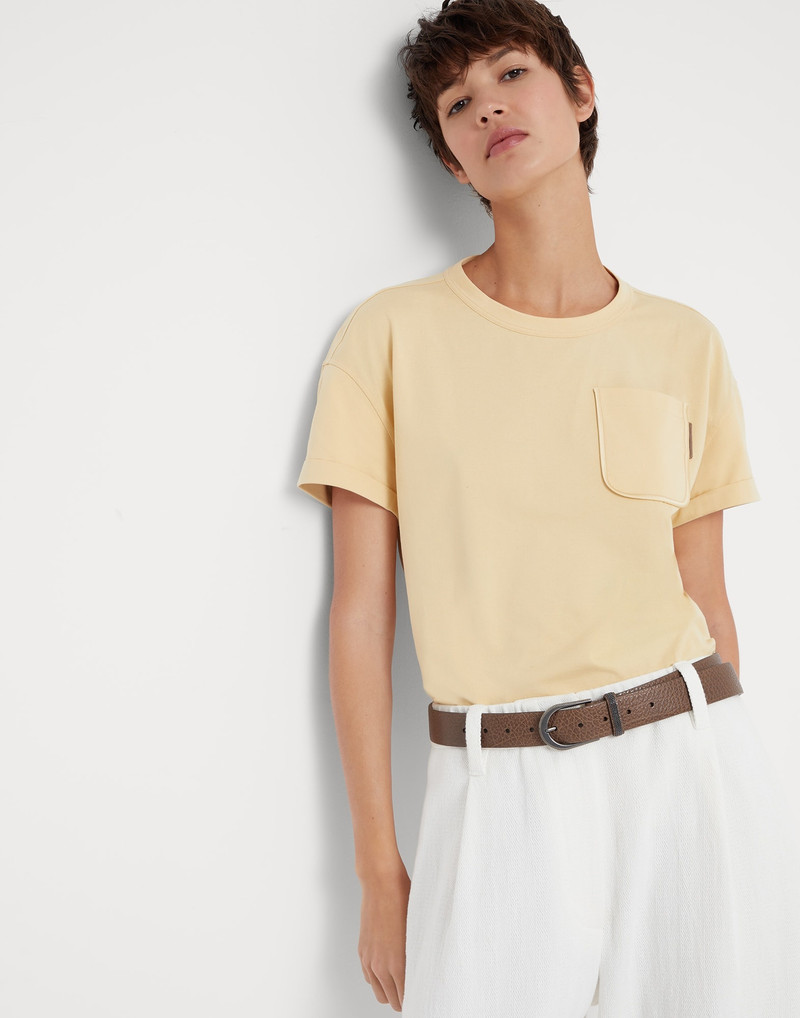 Cotton jersey T-shirt with shiny tab 4