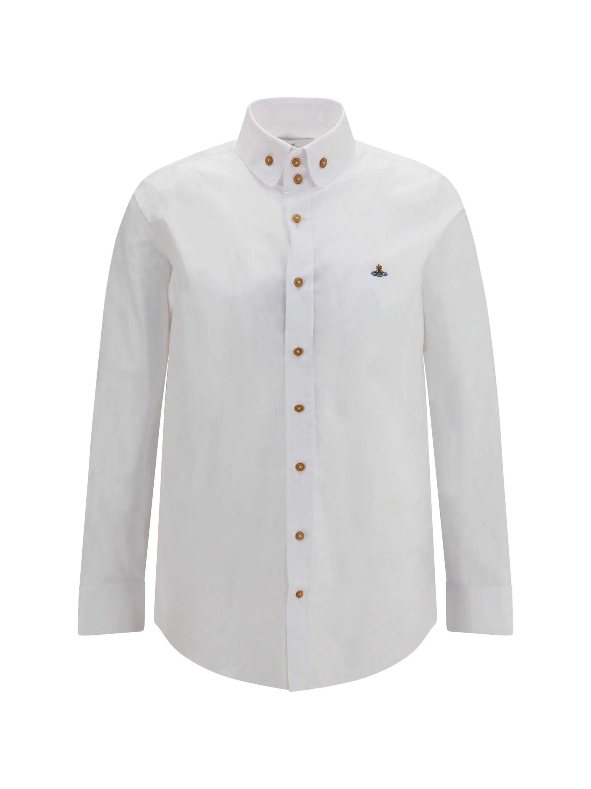 Vivienne Westwood Orb-Embroidered Cotton Shirt — White - 1