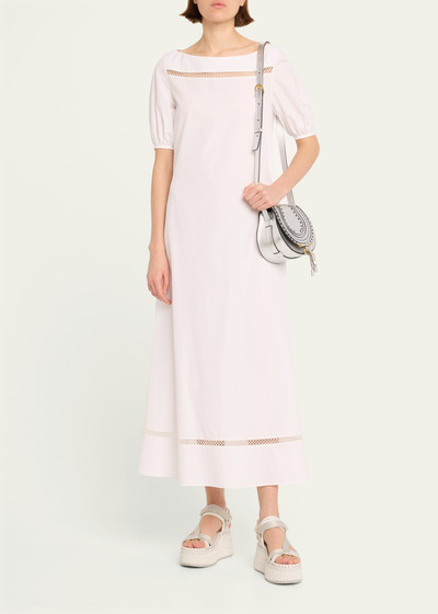 Chloé Poplin Maxi Dress with Netted Detailing outlook