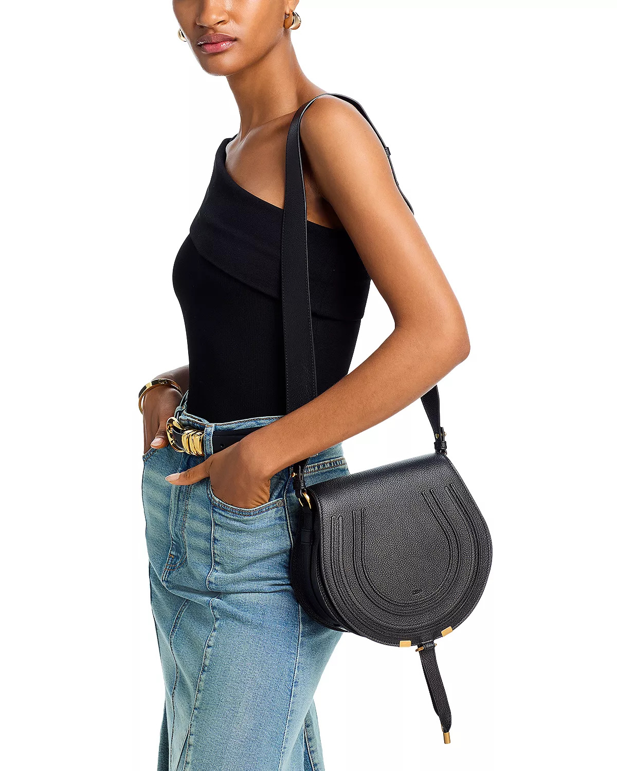 Marcie Small Leather Saddle Bag - 2