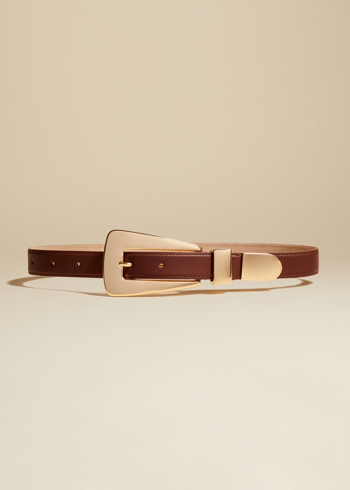 Khaite Benny Suede Belt in Brown