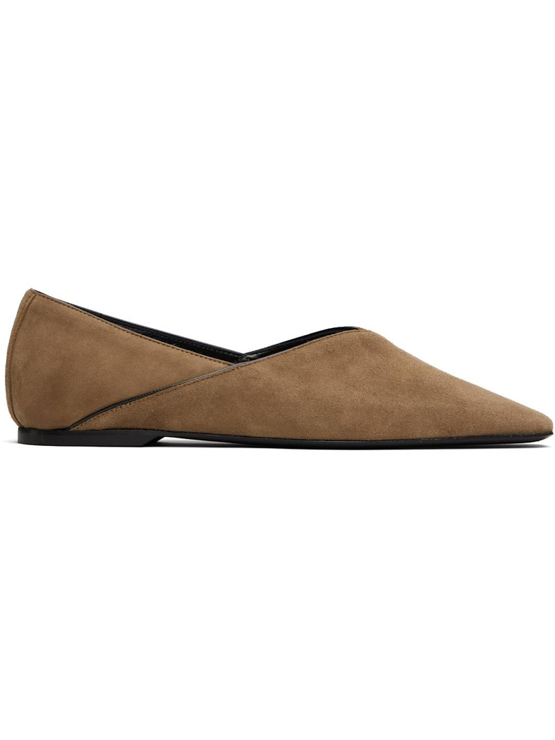 Taupe Everyday Suede Ballerina Flats 1