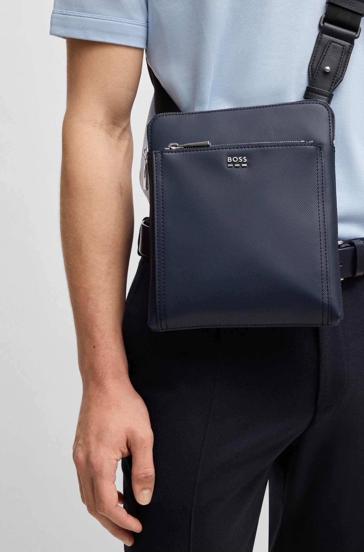 TEXTURED ENVELOPE BAG WITH LOGO HARDWARE - 4