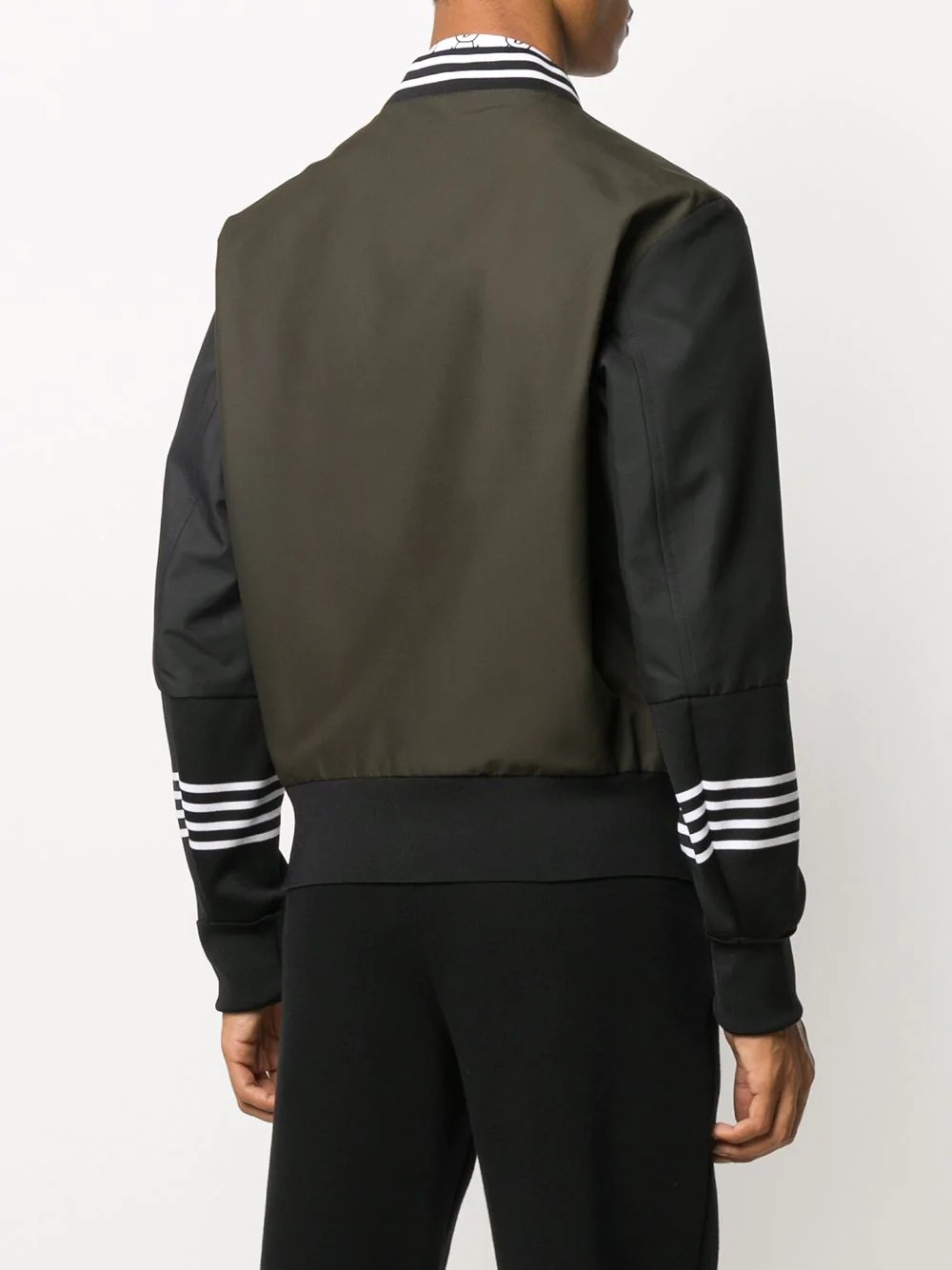 striped-trim bomber jacket - 4