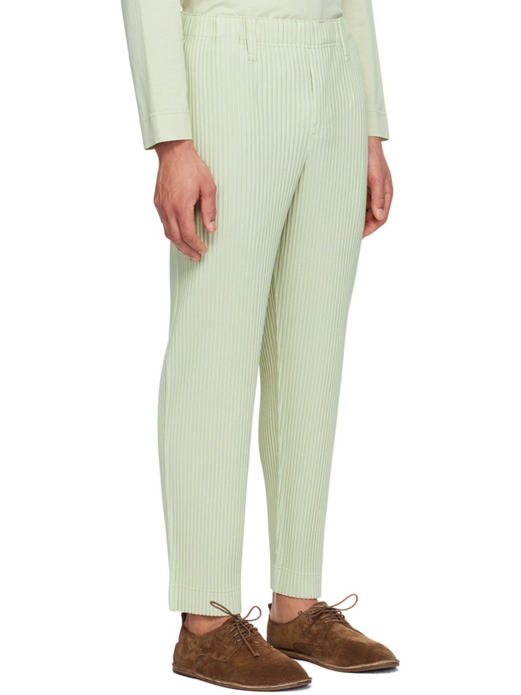 Green Tailored Pleats 1 Trousers - 2