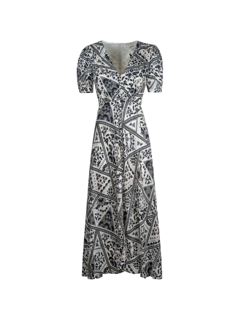 puff sleeve floral dress - 1