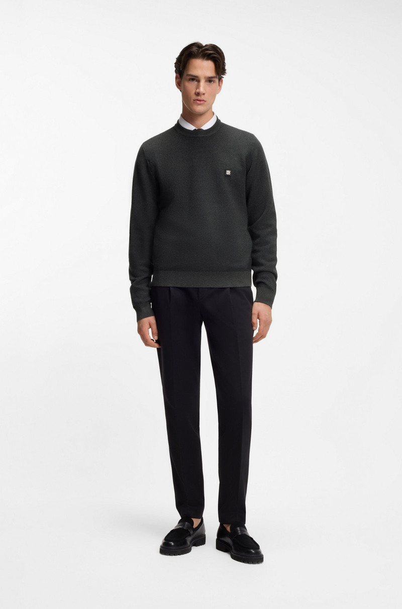 HUGO KNITTED SWEATER WITH STACKED LOGO outlook