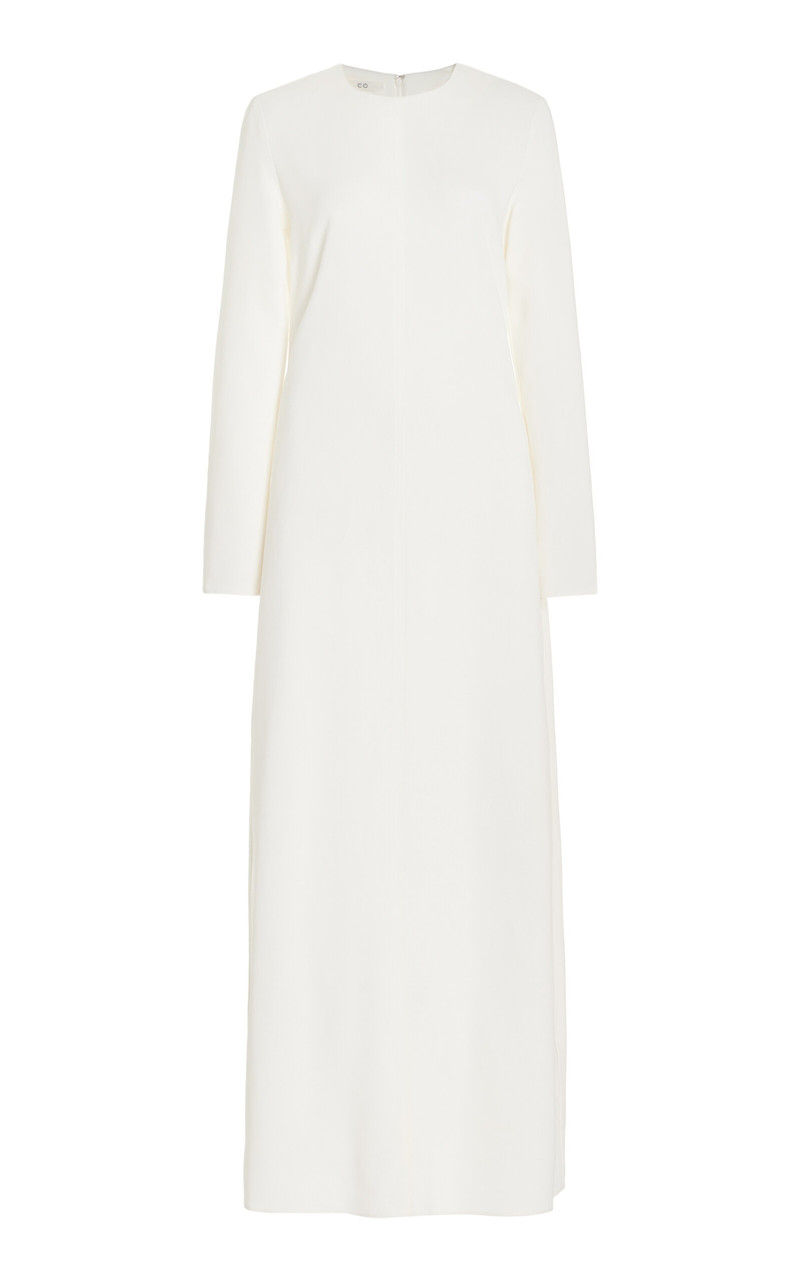 Crepe Maxi Column Dress ivory 1