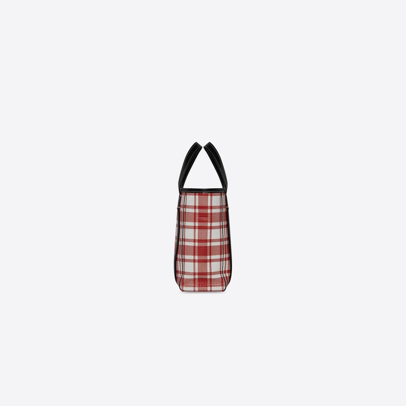 Women's Barbes Small North-south Shopper Bag Check Printed in Red 3