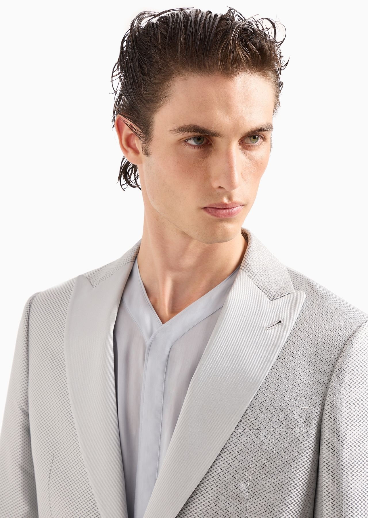 Soho line single-breasted tuxedo jacket in silk jacquard - 5