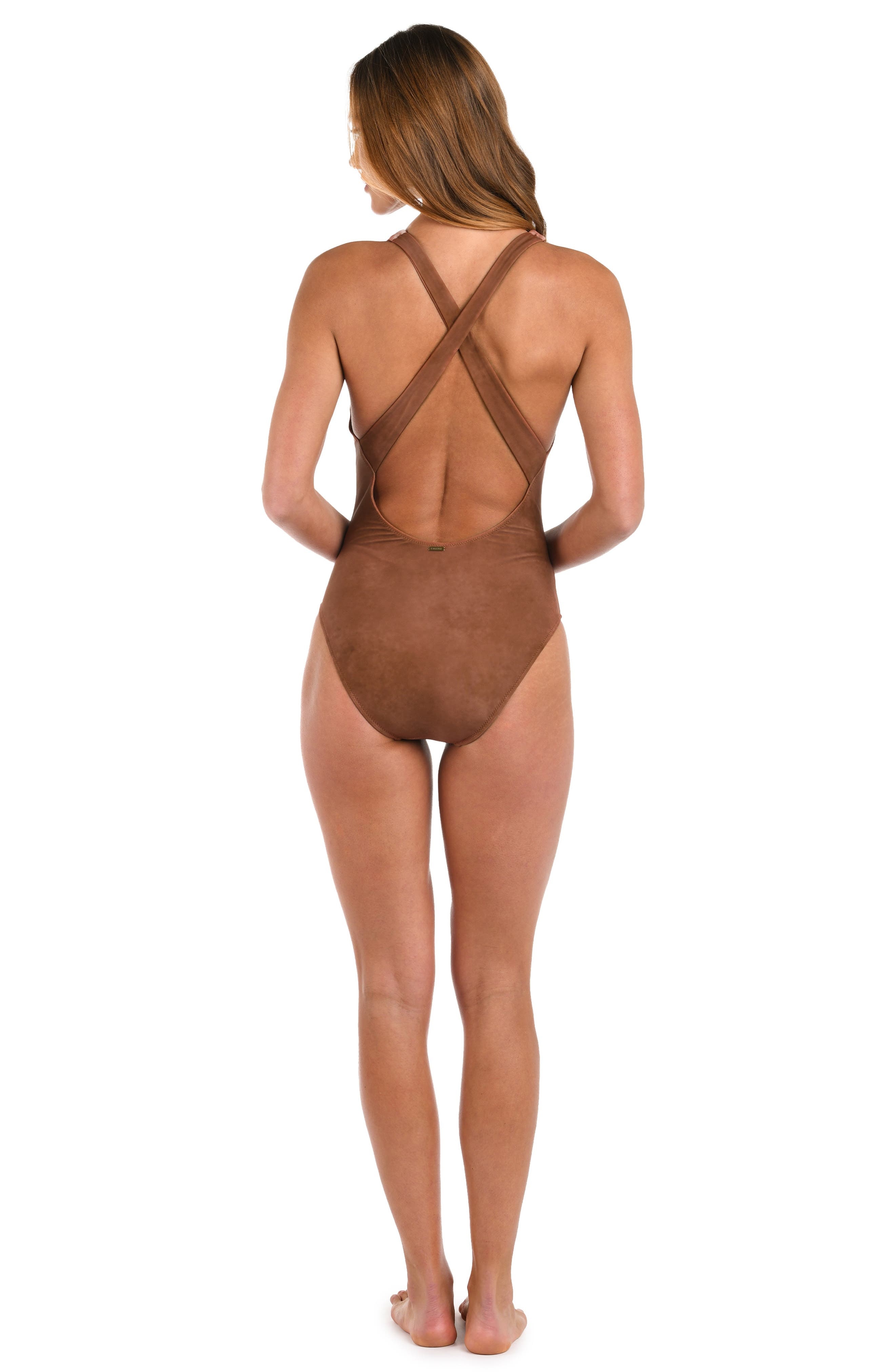 L'AGENCE Lexie Bolero One-Piece Swimsuit in Bronze at Nordstrom - 4