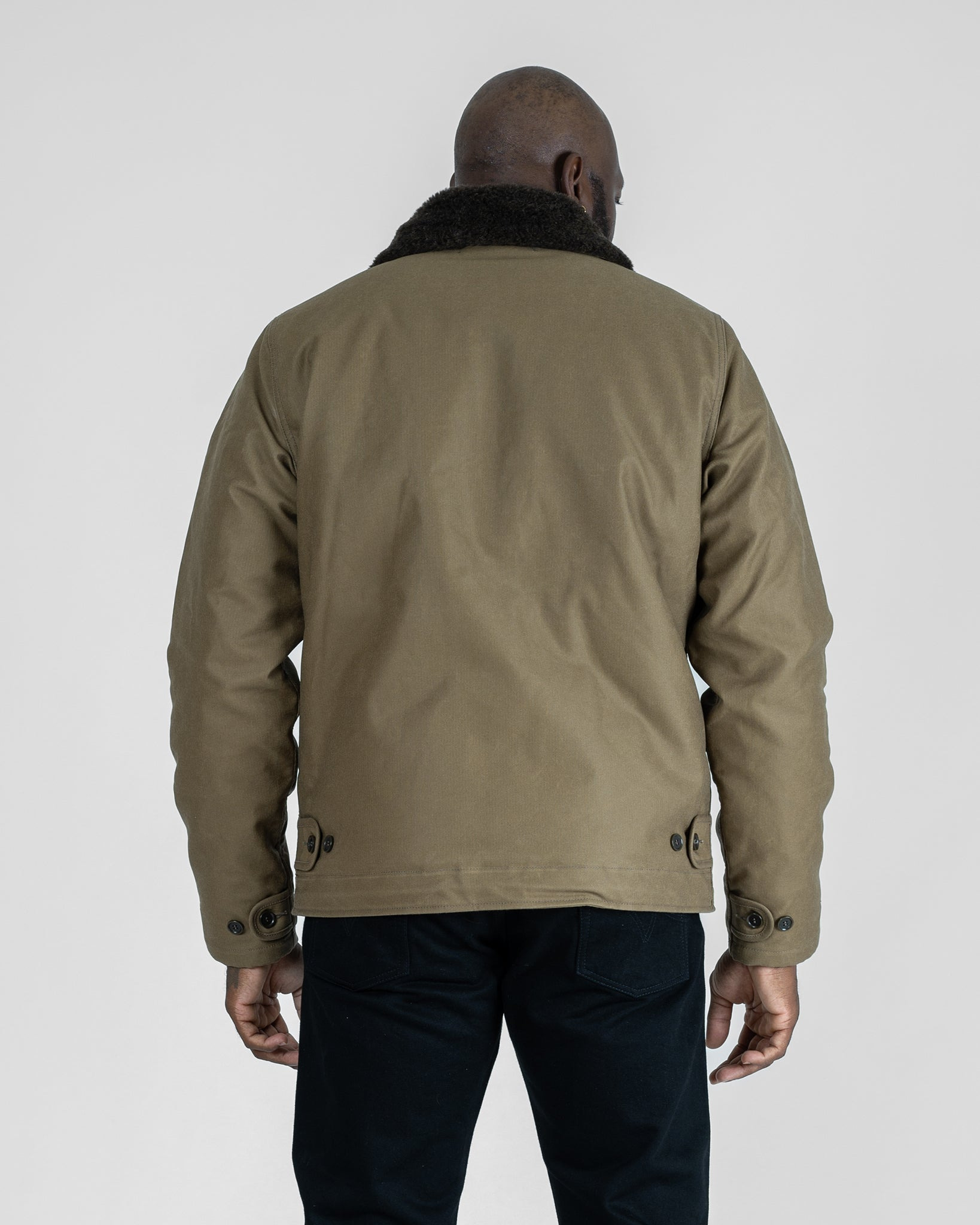 IHM-37-KHA Oiled Whipcord N1 Deck Jacket - Khaki - 3