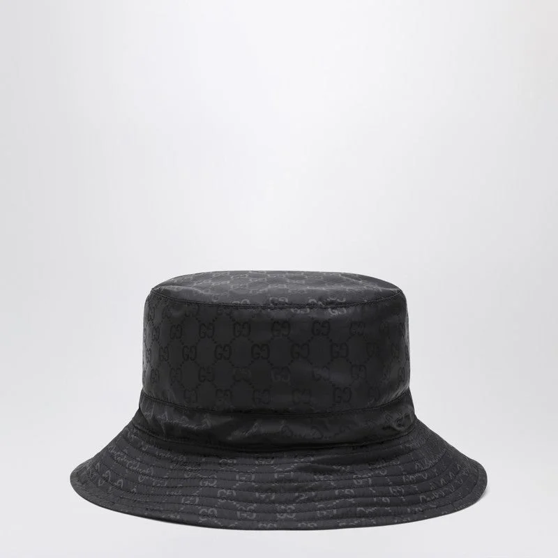 Gucci Reversible Black Nylon Gg Hat Women - 1