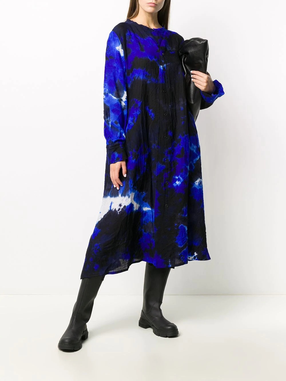 abstract print shirt dress - 2