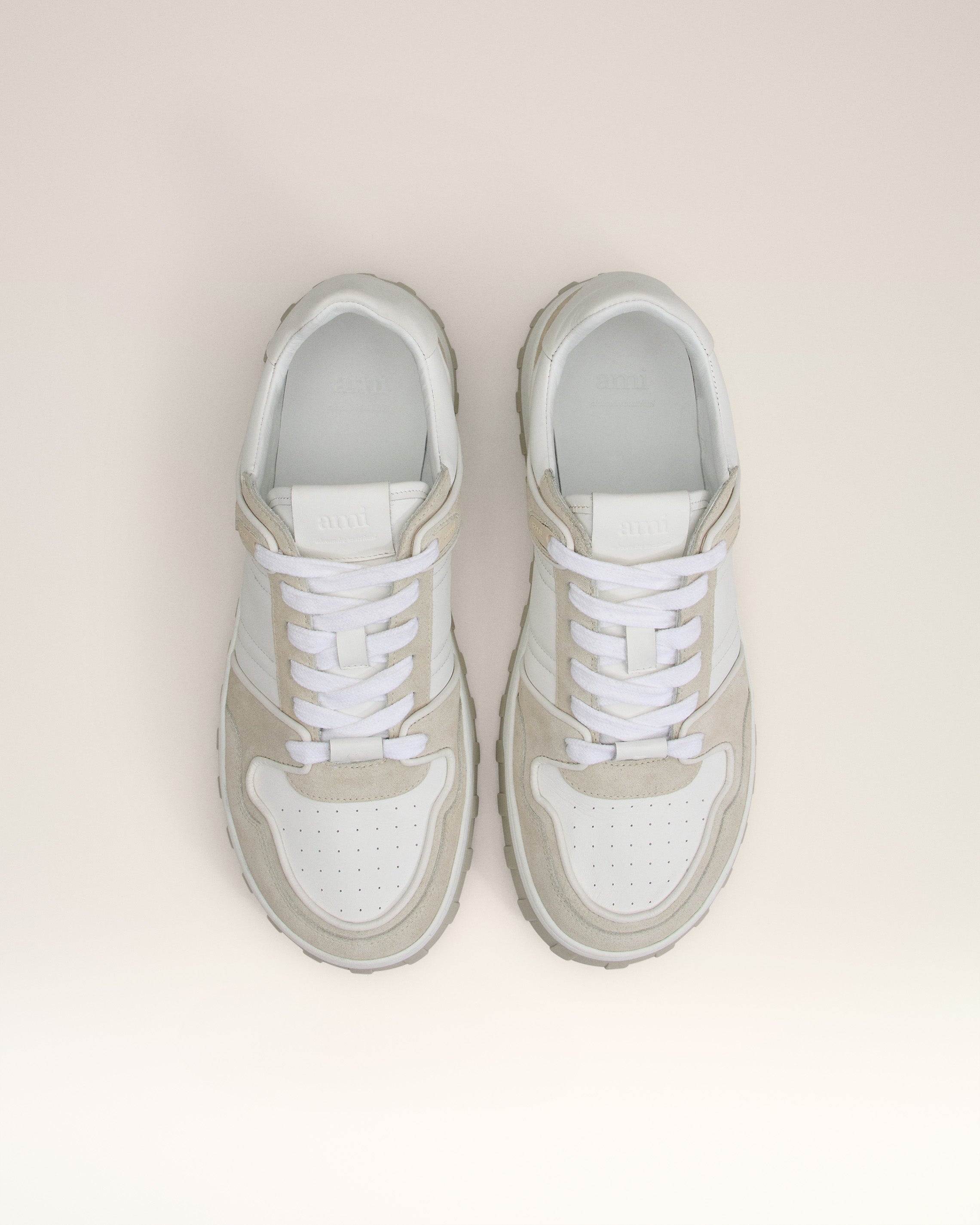 GREY LEATHER LOW TOP WALK SNEAKERS - 5