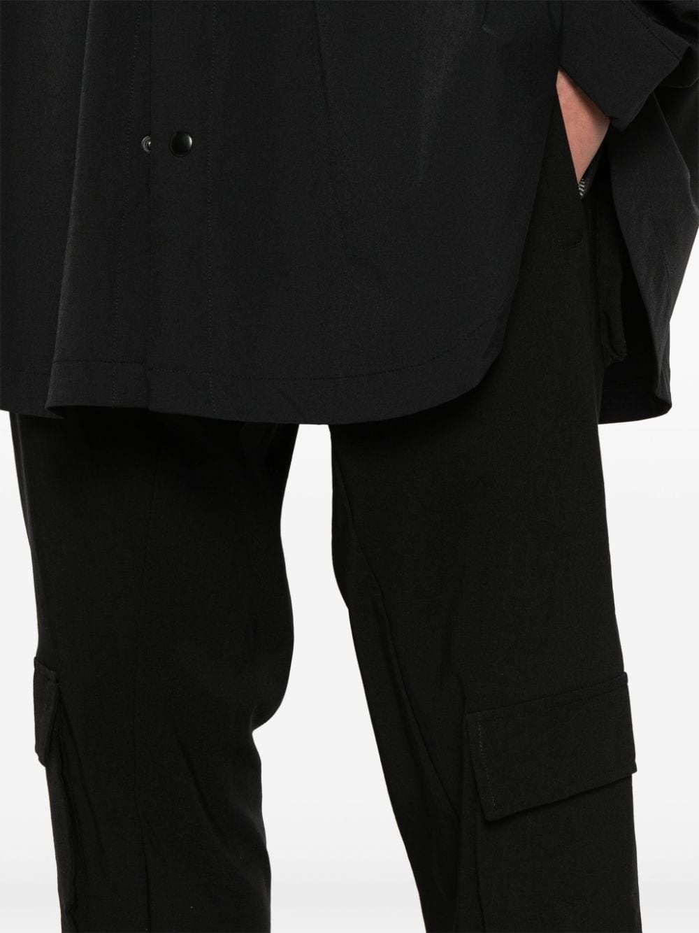 drop-crotch tapered-leg trousers - 5