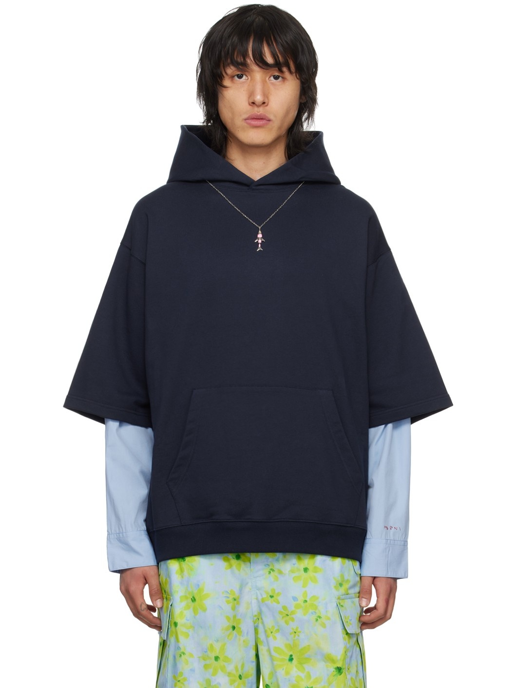 Navy Layered Hoodie - 1